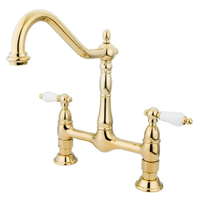 Double Handle 8 in. Center Bridge Kitchen Faucet