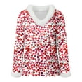 thumbnail image 4 of Jkety Ladies Valentine's Day Tops Womens Valentine's Day T-Shirts Tops Tshirts Tops Long Sleeve Trim V Neck Loose Fit Collar Red,M, 4 of 4