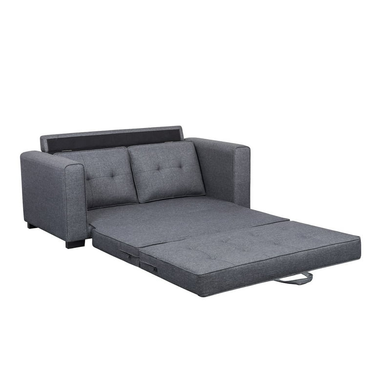 US Pride Furniture Franco Convertible Sleeper Loveseat Dark Gray