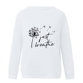 thumbnail image 5 of Feimerou Womens Long Sleeve Tops Plus Size Crewneck Graphic Sweatshirts Classic Fit Dandelion Printed Casual Pullover Top, 5 of 8