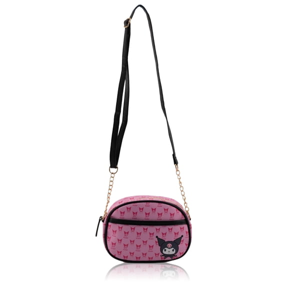 Sanrio Kuromi Crossbody Purse for Women, Faux Leather Camera Bag