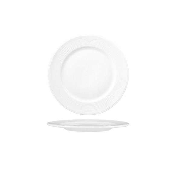 Porcelain Saturn dia.9.5" Round White Porcelain Plate (Set of 4)