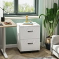 thumbnail image 5 of GALAXHERO 2-Drawer Wood File Cabinet, Vertical Filing Cabinet with Wheels for Home Office, Fits A4/Letter/Legal Size Files, White, 5 of 6