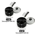 thumbnail image 6 of Cook N Home Nonstick Sauce Pan Set 1Qt and 2Qt, Multi-purpose Cooking Pot Set Saucepan Kitchenware, Black, Aluminum, 6 of 6