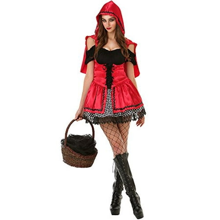 Boo! Inc. Sizzling Lil' Red Riding Hood Women's Halloween Costume Sexy Fairytale Dress