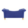 thumbnail image 5 of 63" End of Bed Storage Bench with 2 Pillows, Velvet Storage Couch with Buttons Tufted and Nailhead Trimmed, Rolled Arm Loveseat for Bedroom, Living Room, Blue, 5 of 7