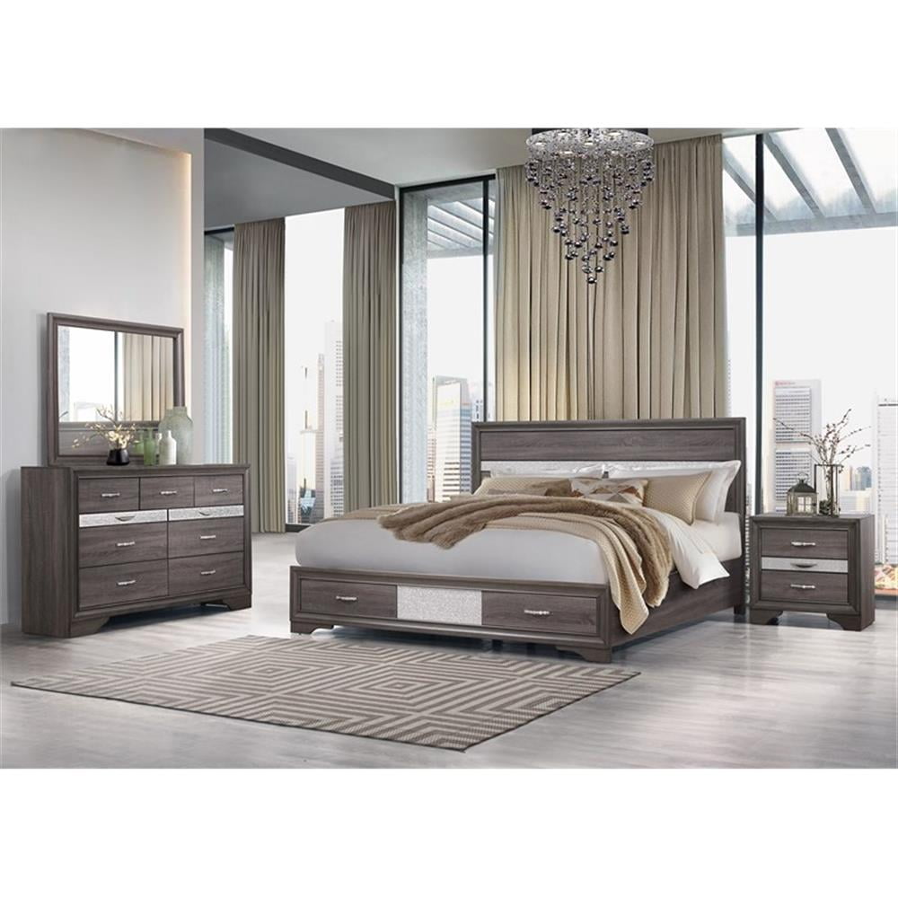 Global Furniture USA Seville Gray Nightstand, 1 Pack