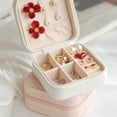 thumbnail image 3 of Mini joyero portátil ShuxiuWang de viaje 2 piezas Rosa Blanco, 3 of 5