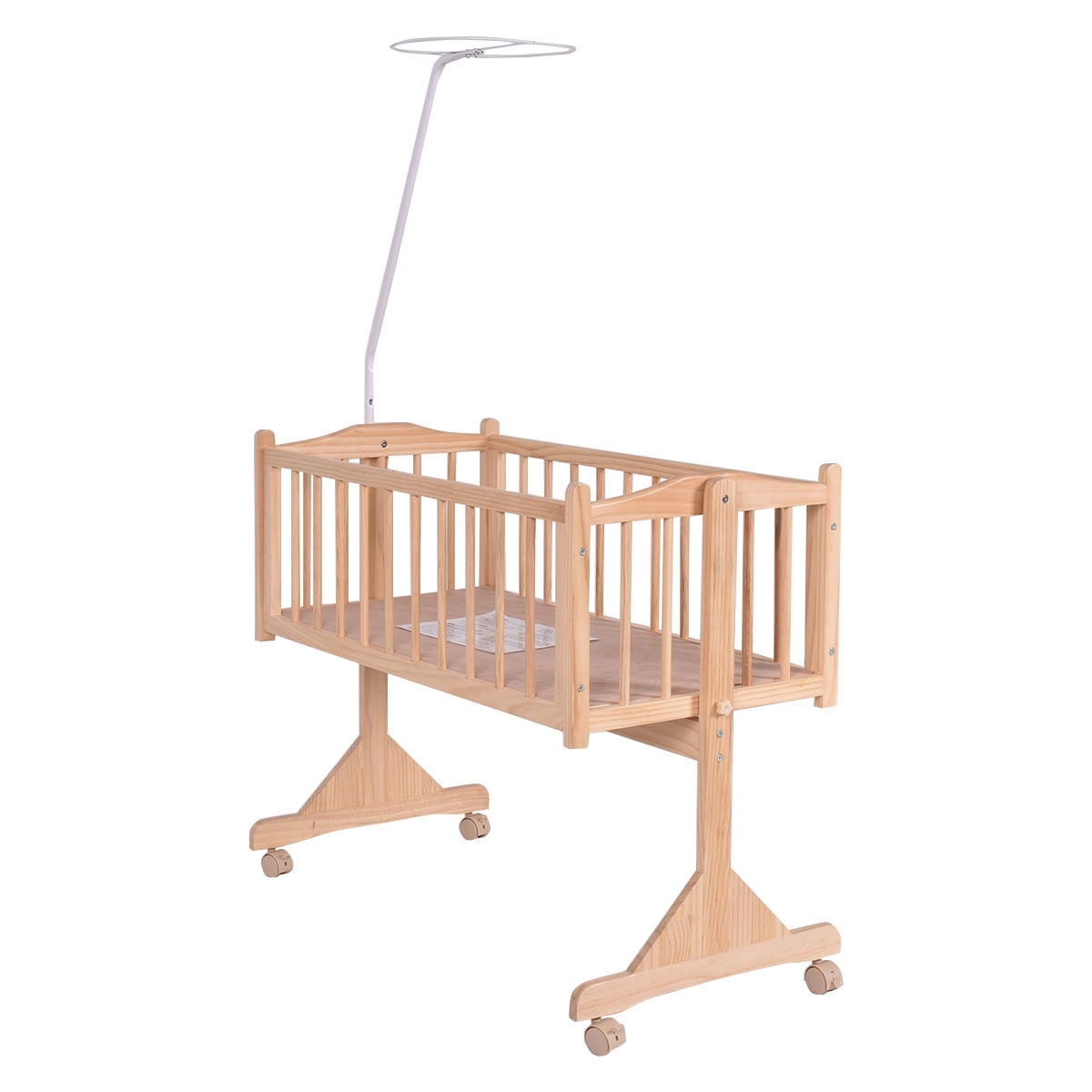 wooden rocking bassinet cradle
