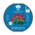 500Count Red LED Dome Christmas Lights with Green Wire, 100.8