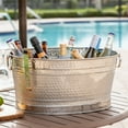 thumbnail image 3 of Sol Living Beverage Tub Large Ice Bucket with Handles Single Wall Stainless Steel Ice Bucket and Cooler for Wine, Drinks, Bar, Party, and Gift Beverage Cooler for Indoor and Outdoor Parties, 3 of 7