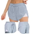 thumbnail image 4 of Gibobby Pantalones De Casuales Para Mujer Alineación informal Secado rápido Transpirable Color sólido Mujeres Work Out Yoga Bottoms Shorts(Azul marino, 4/S), 4 of 5