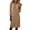 Khaki, variant on Kilaqueen Sweatshirt Dresses for Women Long Sleeve V Neck Midi Dress Solid Color Relaxed Fit Spring Summer Pullover Tunic Dresses