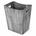 thumbnail image 2 of Wood Wastebasket Farmhouse Style Rustic Wood Trash Can with Handle Garbage Bin, 2 of 7