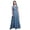 Medium Blue, variant on Bimba Damask Women Round Neck Printed Evening Party Dress Sleeveless Gown-Large