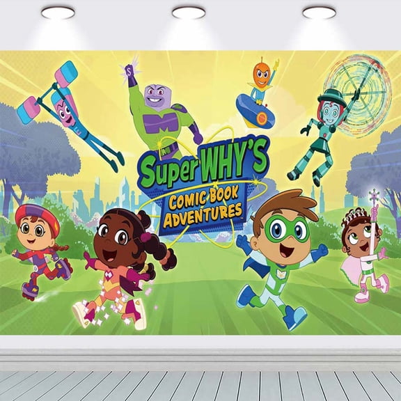super why Backdrop Banner Party Supplies Poster Movie Theme Background for Photography Birthday Decorations