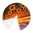 thumbnail image 3 of Salouo Sunset Golden Sunflower Field Christmas Tree Skirt 36" Farmhouse Christmas Decorations Snowman Xmas Tree Skirt Tree Mat for Holiday Party Decor, 3 of 8
