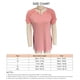 thumbnail image 3 of Camiseta con cuello en V para mujer, pantalón corto informal, manga plisada, fruncida, color puro, jersey de verano, Top rosa claro S, 3 of 3
