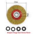 thumbnail image 1 of 100/125/150/175/200mm Fine Wire Brush Wheel With Adaptor Rings For Deburring, 1 of 6