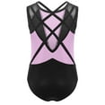 thumbnail image 3 of YUUMIN Kids Girls Sleeveless Gymnastics Leotard Sparkly Dance Bodysuit Cross Back Shiny Ballet Dancewear Light Purple 8, 3 of 4