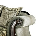 thumbnail image 2 of Saltoro Sherpi Fabric Upholstered Wooden Loveseat with Engraved Apron, Gray and Brown, 2 of 3