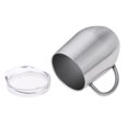 thumbnail image 3 of Vaso de Vino Aislado de Doble Pared de Acero Inoxidable de 12 Oz con Tapa Y Asa - Plata Sunnimix Vaso con aislamiento de vino, 3 of 7