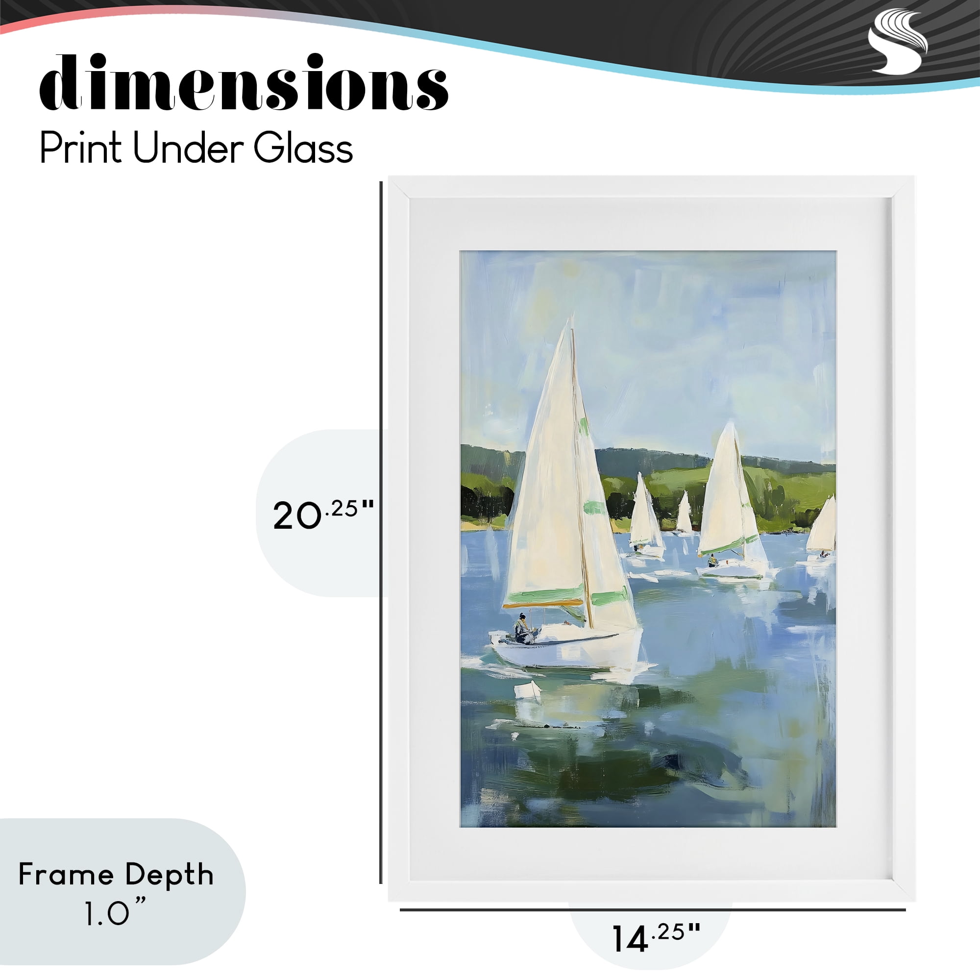 Stupell Industries Boat Race Regatta White Framed Print Under Glass, design by Petal Prints Design