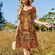 thumbnail image 4 of Elegante vestido de fiesta de manga corta con estampado geométrico en oro rosa para mujer, vestidos de noche de lujo para mujer., 4 of 7