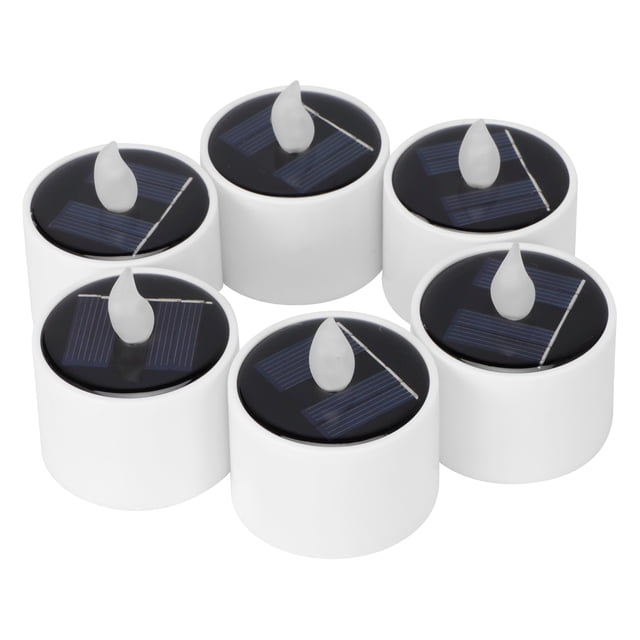 Luces de vela, 6 piezas de velas de energía solar LED, lámpara de vela para el hogar, confiable y duradera