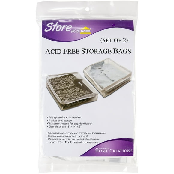 Innovative Home Creations Acid-Free Storage Bag 2/Pkg-12"X14"X3" Clear Plastic