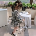 thumbnail image 6 of URMAGIC 2Pcs Toddler Baby Girl Princess Outfits Long Sleeve Plaid Jacket Coat + Stitching Dress Party Skirt Clothes Set 3-4 Years, 6 of 7