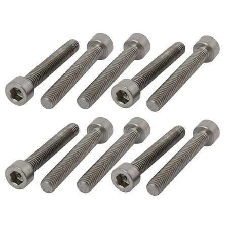 - Uxcell M6x40mm Thread Hex Socket Drive Cap Head Titanium Screw (10-pack)
