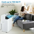 thumbnail image 4 of 2025 Summer New 14,000 BTU Portable Air Conditioner, AC Unit for Room Bedroom, Cooling up to 750 Sq.Ft. with Remote Control, 24-Hour Timer, Sleep Mode-White, 4 of 7