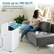 14000Btu Portable Air Conditioner, Cools Up to 750 Sq.Ft, 3-in-1 AC Unit with Dehumidifier & Fan, Sleep Mode,Floor Air Conditioner with Window Exhaust Kit and Remote Control for Large Room, Office