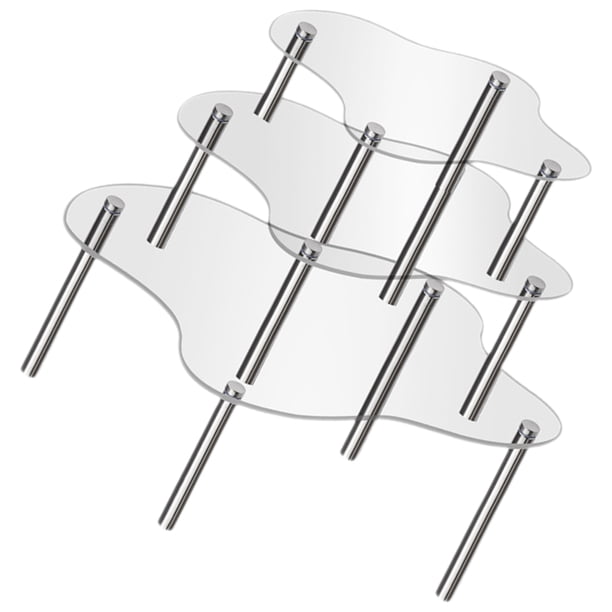 PENIKOKO 3Ud Soporte Transparente Para Pasteles Y Cupcakes De Acrílico Con Base Metálica Para Eventos Y Celebraciones