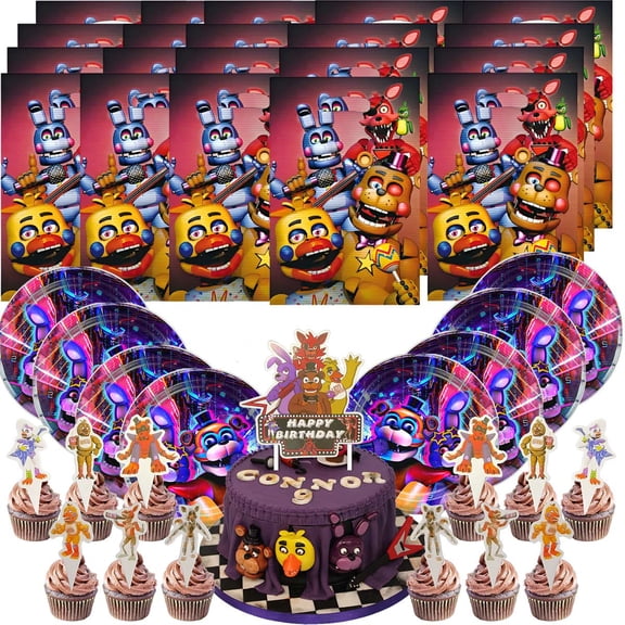 Five Nights at Freddy Gift Bags Plates Candy Treat Birthday Party Supplies Decorations Decor Goodie Bag