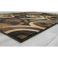 thumbnail image 6 of Spiral/Swirls Modern Contemporary Hand Carved Area Rug-Chocolate/Beige/Black, 6 of 6
