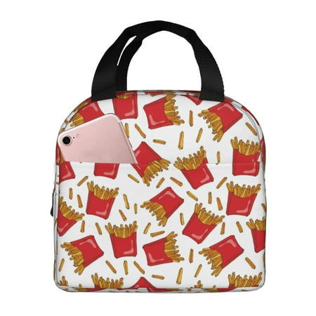 Insulated Lunch Bag for Women Men - Cute Delicious Fries Leakproof Cooler Lunch Box for Women Men  Lunch Tote Bags for Work School Picnic Travel