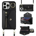 thumbnail image 3 of for iPhone 14 Pro Case Wallet with Strap for Women - Crossbody Lanyard,Zipper Pocket,Credit Card Holder,Ring Stand - RFID Blocking Phone Wallet Case for iPhone 14 Pro (6.1 inch,Black), 3 of 18