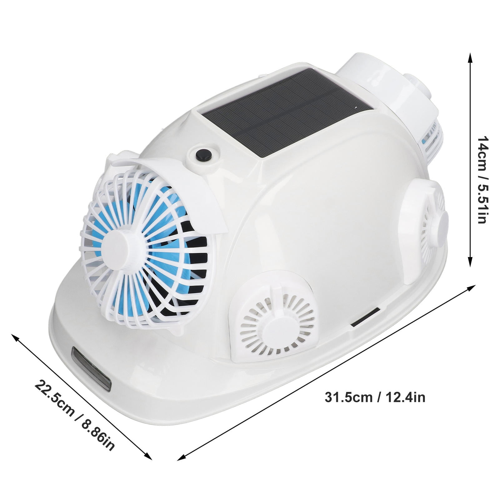 Yajisi Solar Smart 6-Fan Bluetooth Safety Helmet Construction Hard Hat AI Voice Dual-Air Cooling Night Headlamp 1 Pack