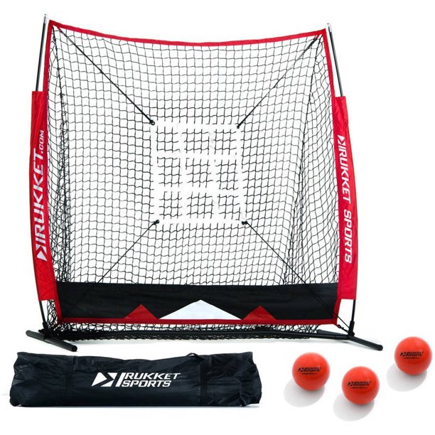 Rukket Baseball & Softball 5x5 Practice Hitting Net PRO Bundle w/ 3
