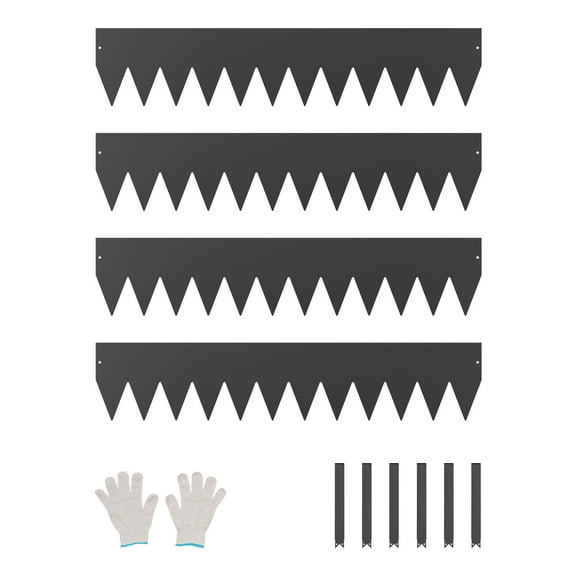 VEVOR Steel Landscape Edging, 4 Packs 40 x 8 in Rust-Resistant Metal Landscape Edging, Bendable Garden Edging Border, Heavy Duty Lawn Edging, Easy-to-Install, Flower Bed Yard Pathway Divider Black