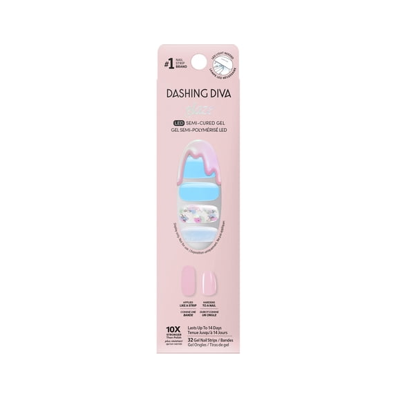 Dashing Diva Glaze Design, Semi-Cured Gel Nail Art Strips, Under the Sea, 32 Count