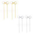 thumbnail image 1 of Juego de pendientes con lazo de plata y oro para mujer, pendientes largos con borlas y lazo, joyería de moda, 1 of 1