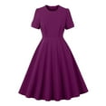 thumbnail image 1 of hotojiny Robes des Années 1950 pour Femmes Vintage Rétro à Manches Courtes Robe Midi Ligne A Élégante pour Cocktail Soirée Bal Robe Midi, 1 of 6