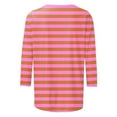 thumbnail image 5 of LINGLANG 3/4 Sleeve Shirts for Women Tops Summer Loose Fit Striped Crewneck Casual Tops Loose Work Blouses Business Fall Shirts, 5 of 5