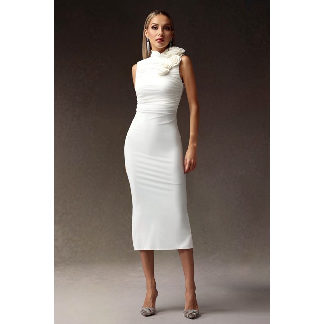 Vestido Bellabarnetten Shaney Flowers Slim Sin Mangas Midi