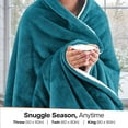 thumbnail image 3 of IR Imperial Rooms Sherpa Bed Blanket Soft Thick & Warm Fluffy Plush Winter Fleece Reversible Lightweight Throw (50x60) Teal, 3 of 7