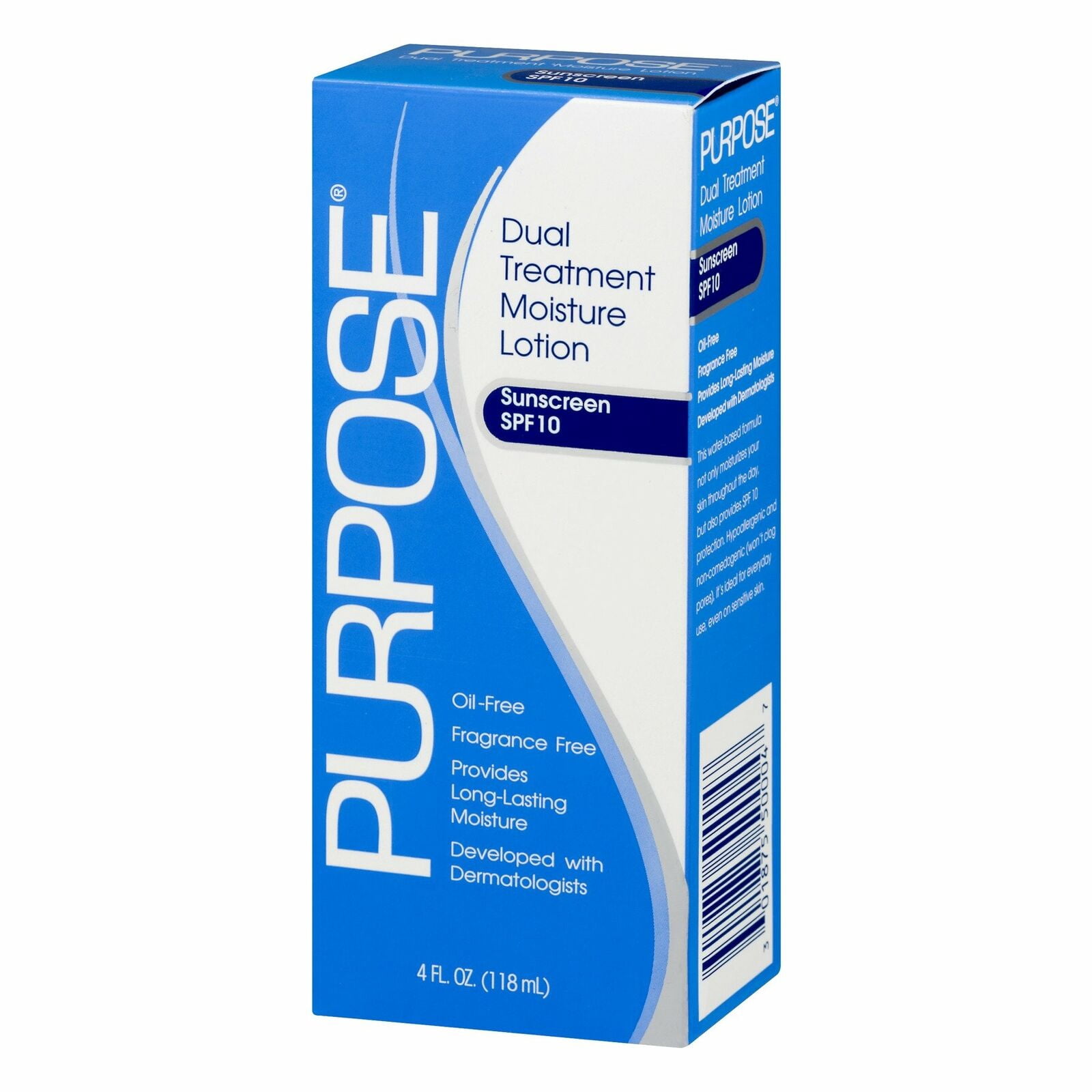 Purpose Dual Treatment Moisture Lotion Sunscreen Oil Free SPF10 4oz, 2-Pack