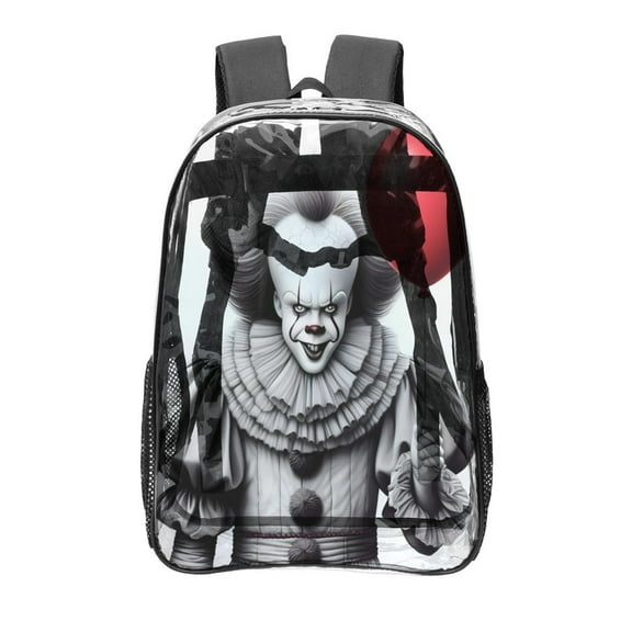 Pennywise Clown Pattern Transparent Backpack Lightweight And fashionable Showcasing Personality And Leading The Trend